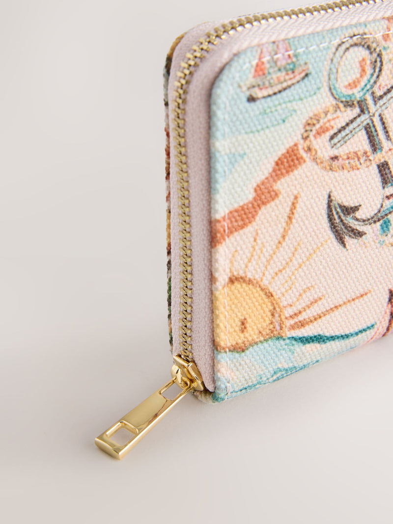 Floral print zip around purse with recycled polyester - British product