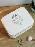 PMC Arrow personalised travel jewellery box with floral print, UK version