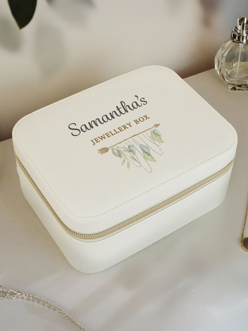 PMC Arrow personalised travel jewellery box with floral print, UK version
