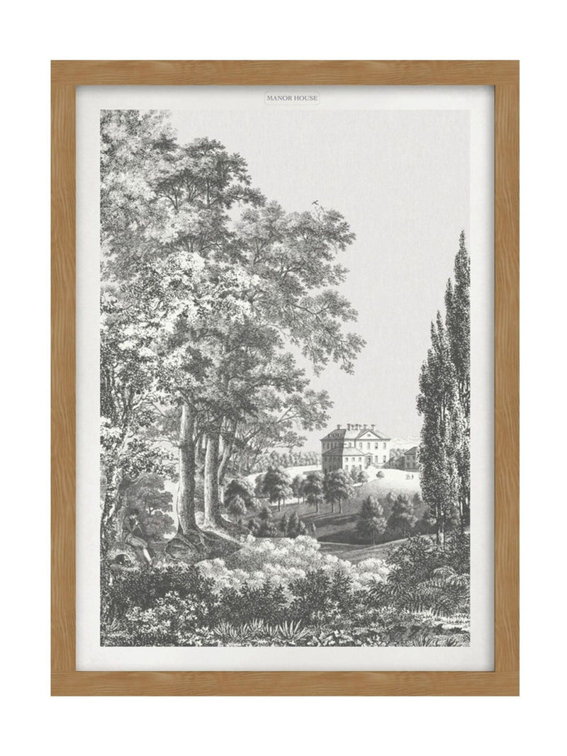 Graham & Brown Stately Manor Mono wood frame wall art - British product