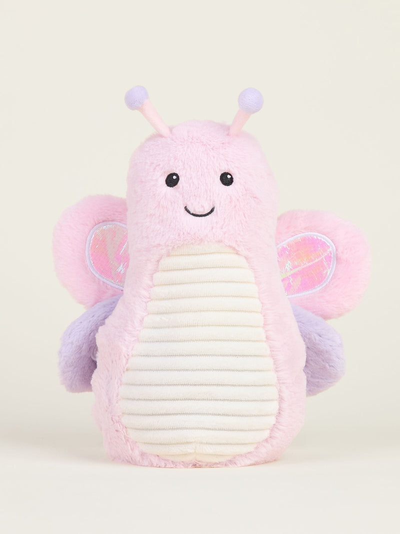 Warmies pink large butterfly heatable soft toy, imported from the UK