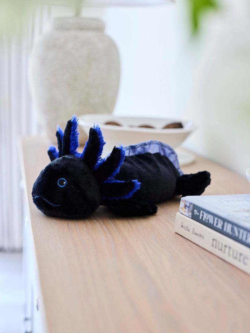 Warmies black axolotl heatable soft toy large, UK version