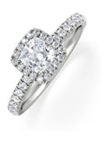 The Diamond Store White Beatrice 1.00ct F/VS1 Princess Cut Lab Diamond Halo Engagement Ring in Platinum