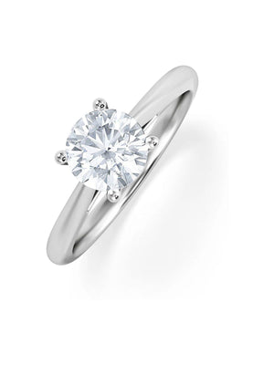 The Diamond Store Silver Elysia 1.00ct Lab Diamond Solitaire Engagement Ring 18K White Gold