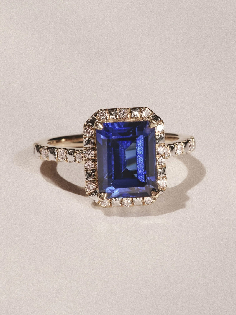 The Diamond Store 1.50ct lab sapphire ring 18k gold vermeil (British brand)