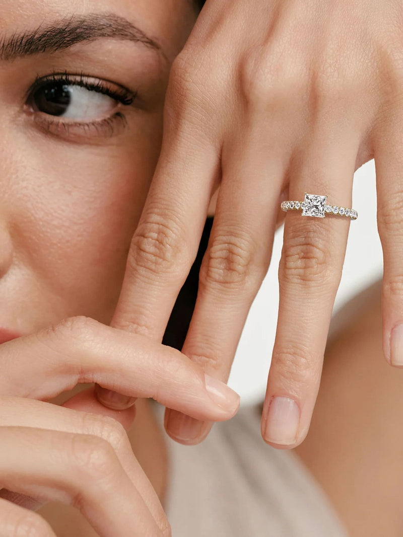 The Diamond Store 9K Gold Katerina 1.55ct Princess Cut Lab Diamond Solitaire Engagement Ring