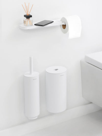 Neste Brabantia Mineral Fresh hvit MindSet toalettrullholder med hylle - Kjøp online på McGrocer