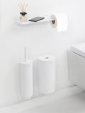 Brabantia Mineral Fresh White toilet roll holder with shelf - British product