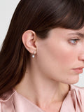 Ted Baker silver tone clear crystal mini heart huggie earrings (British brand)