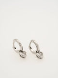 Ted Baker silver tone clear crystal mini heart huggie earrings (British brand)