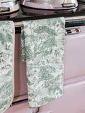 Avalon Home Green Lake District Toile Tea Towel