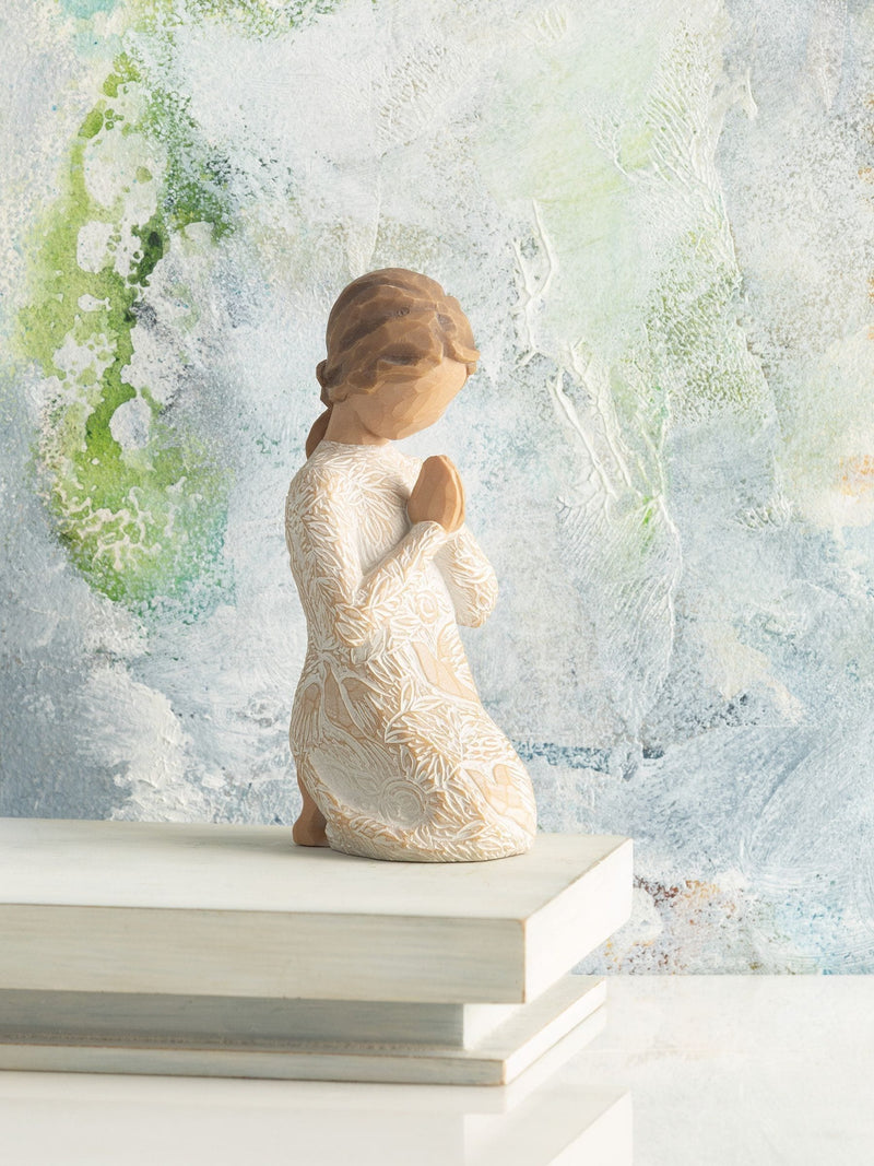 Willow Tree Cream Prayer of Peace figurine, 10cm cast stone (British brand)