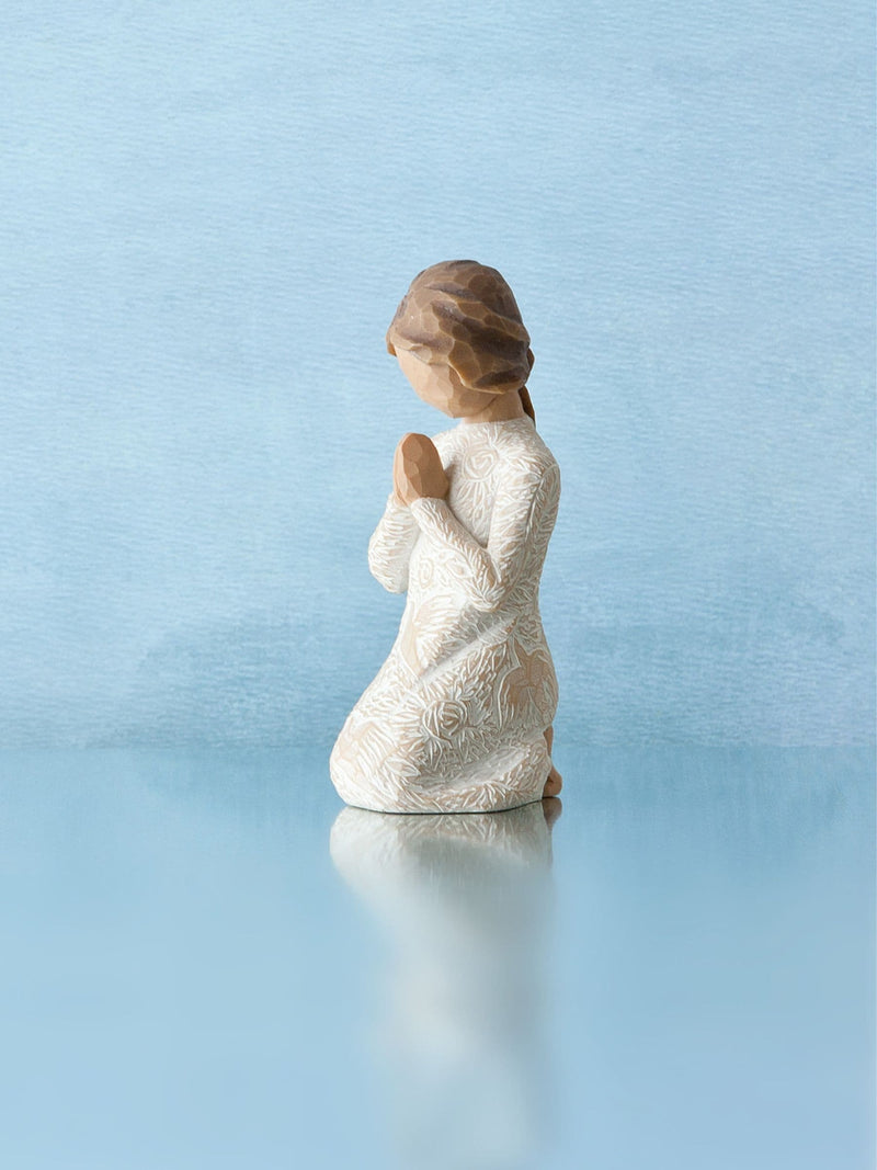 Willow Tree Cream Prayer of Peace figurine, 10cm cast stone (British brand)