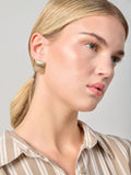 Aela gold tone ridge square stud earrings, UK version