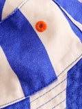White blue stripe bucket hat for children, UK version