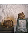 Lights4fun brown rattan light up pumpkins set of 2, UK version