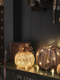Lights4fun brown rattan light up pumpkins set of 2, UK version