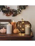 Lights4fun brown rattan light up pumpkins set of 2, UK version