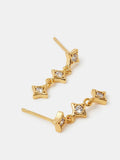 Accessorize Gold Tone 14ct Plated Diamanté Star Drop Earrings