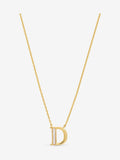 Inicio gold plated mother of pearl initial D pendant necklace, UK version