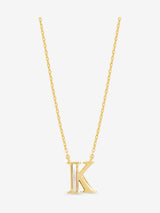 Next Inicio 14K Gold Plated Mother of Pearl Initial K Pendant Necklace with Gift Pouch- Buy online at McGrocer
