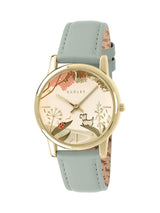 Next Radley Gold Plated Artichoke Green Leather Strap Watch 35mm- Buy online at McGrocer