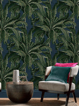 Next Graham & Brown Midnight Daintree Palm 10m Wallpaper- Buy online at McGrocer