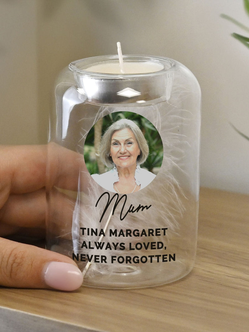 PMC personalised photo memorial tealight holder, imported from the UK