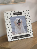 PMC pet paw print ceramic photo frame 4x4, imported from the UK