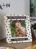 PMC pet paw print ceramic photo frame 4x4, imported from the UK