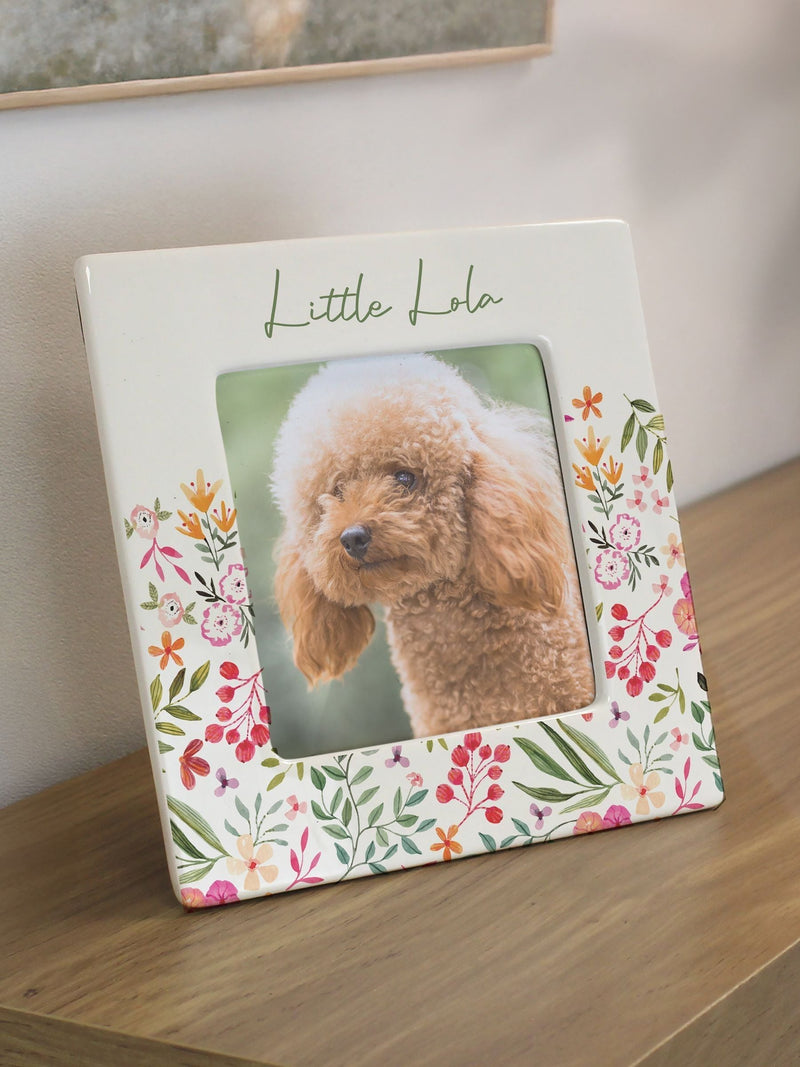 PMC Personalised Floral Ceramic 4x4 Frame, imported from the UK