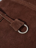Mint Velvet brown rue suede tote bag (British brand)