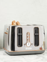 Next Haden Chrome Rose Gold Dorchester 4 Slice Toaster- Buy online at McGrocer