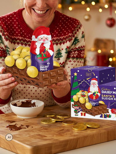Next Cadbury Santa's Chocolate Sleigh Build Your Own Kit Gift Box- Buy online at McGrocer