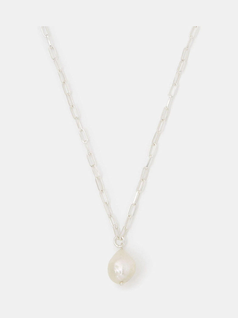 Sterling Silver Pearl Pendant Necklace with Adjustable Lobster Clasp