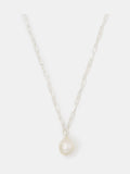 Sterling Silver Pearl Pendant Necklace with Adjustable Lobster Clasp