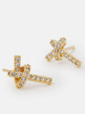 Accessorize Gullfarget 14k gullbelagt diamantknute ørepynt