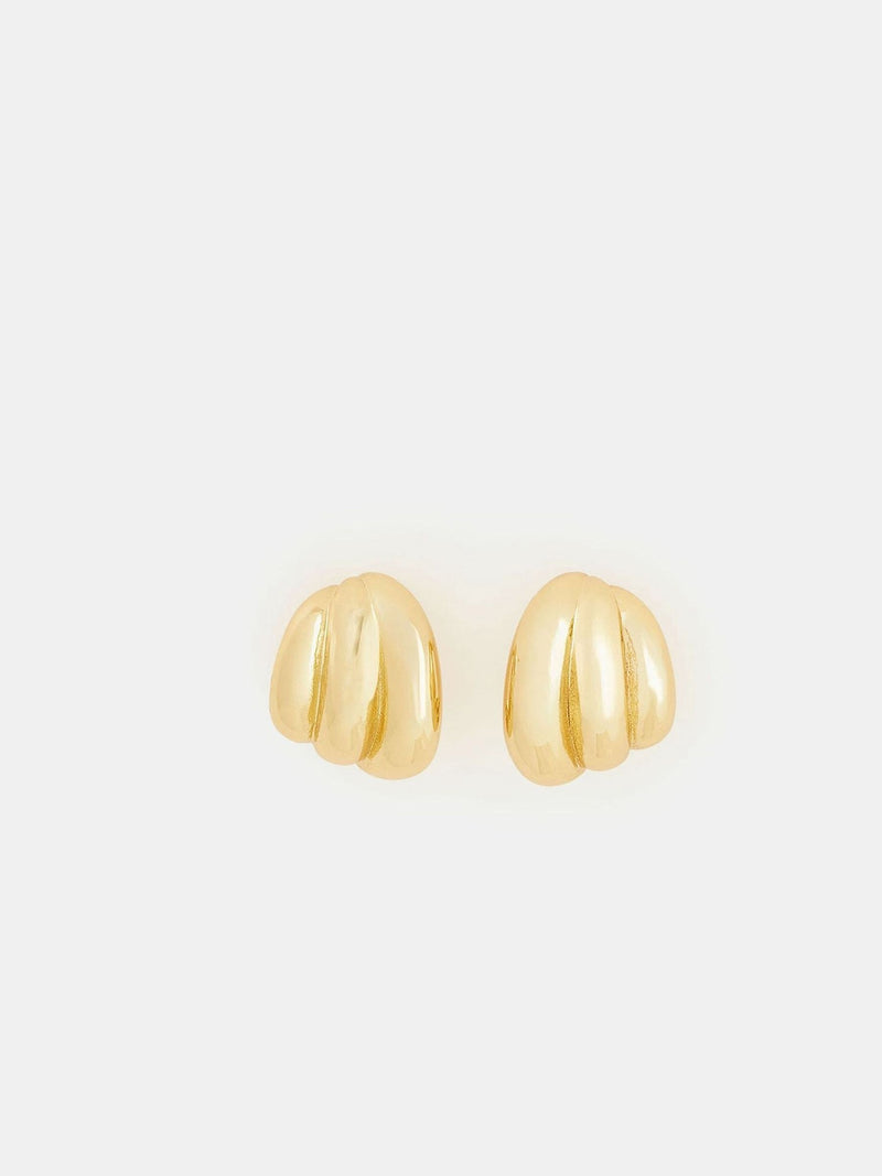 Accessorize gold tone ridge curve drop earrings - British product