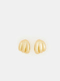 Accessorize gold tone ridge curve drop earrings - British product