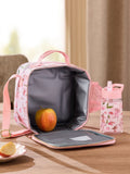 Pink Fairy Garden floral lunch box with water bottle, UK version