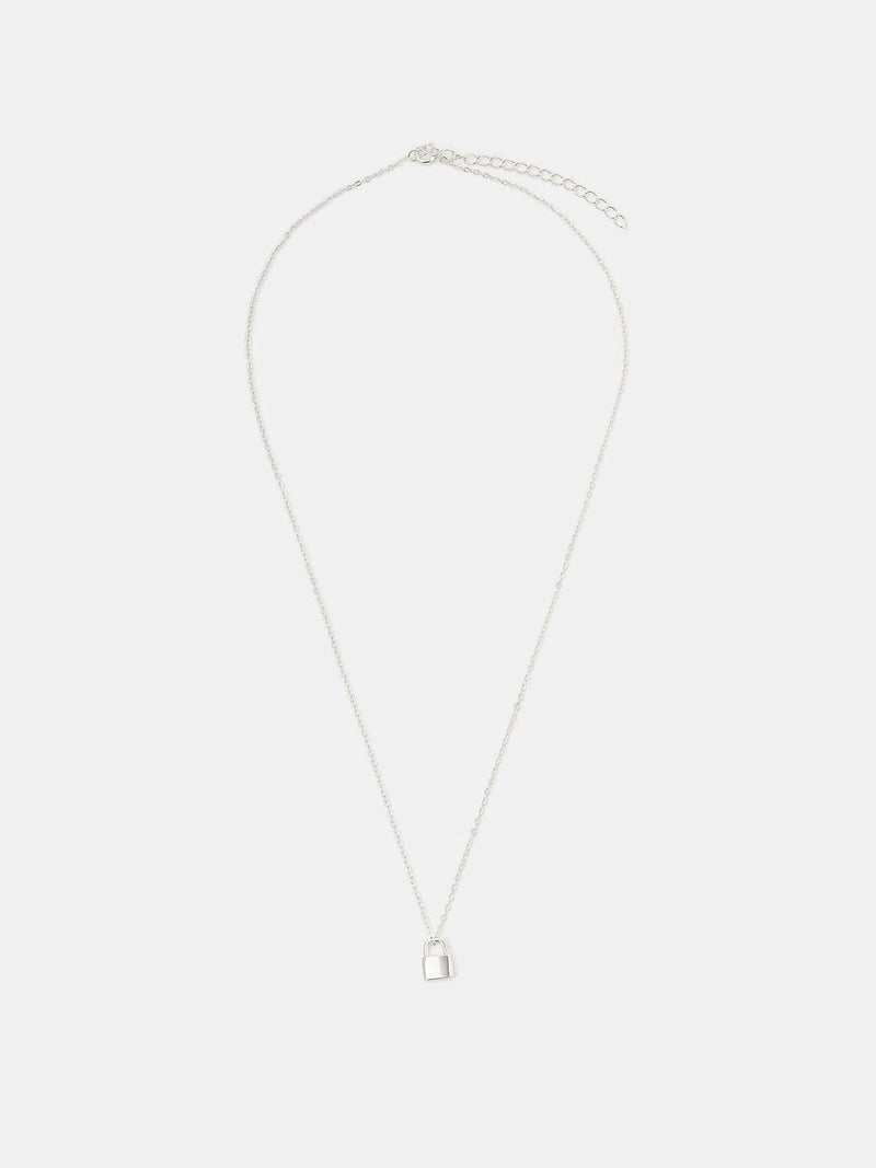 Accessorize 925 Sterling Silver Lock Pendant Necklace