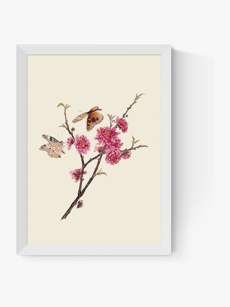 East End Prints white flower and butterflies art print - British product