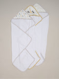 Snuggle Tots white hooded towels 3 pack (British brand)