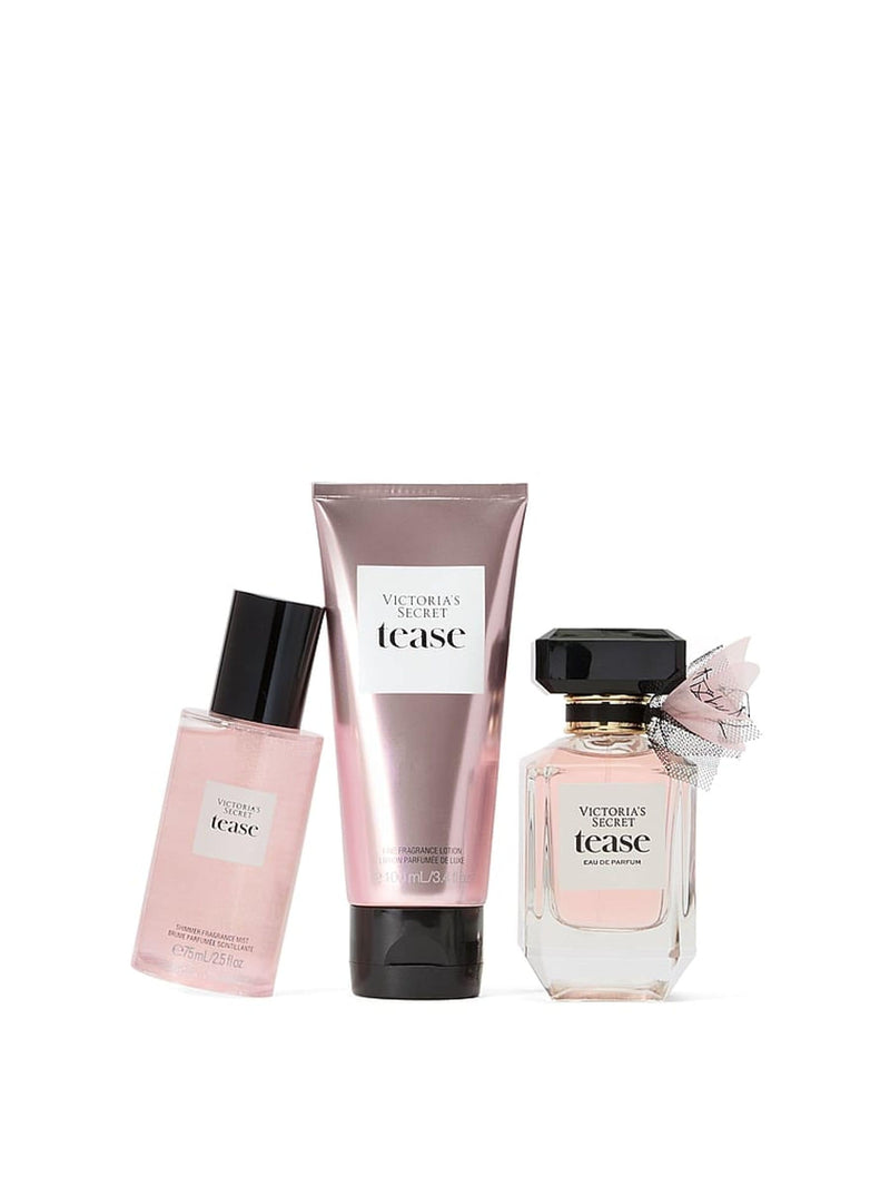 3-Piece Warm Gourmand Fragrance Gift Set with Eau de Parfum, Lotion, and Shimmer Mist