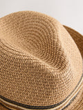 Light brown trilby hat, paper polyester blend, UK brand