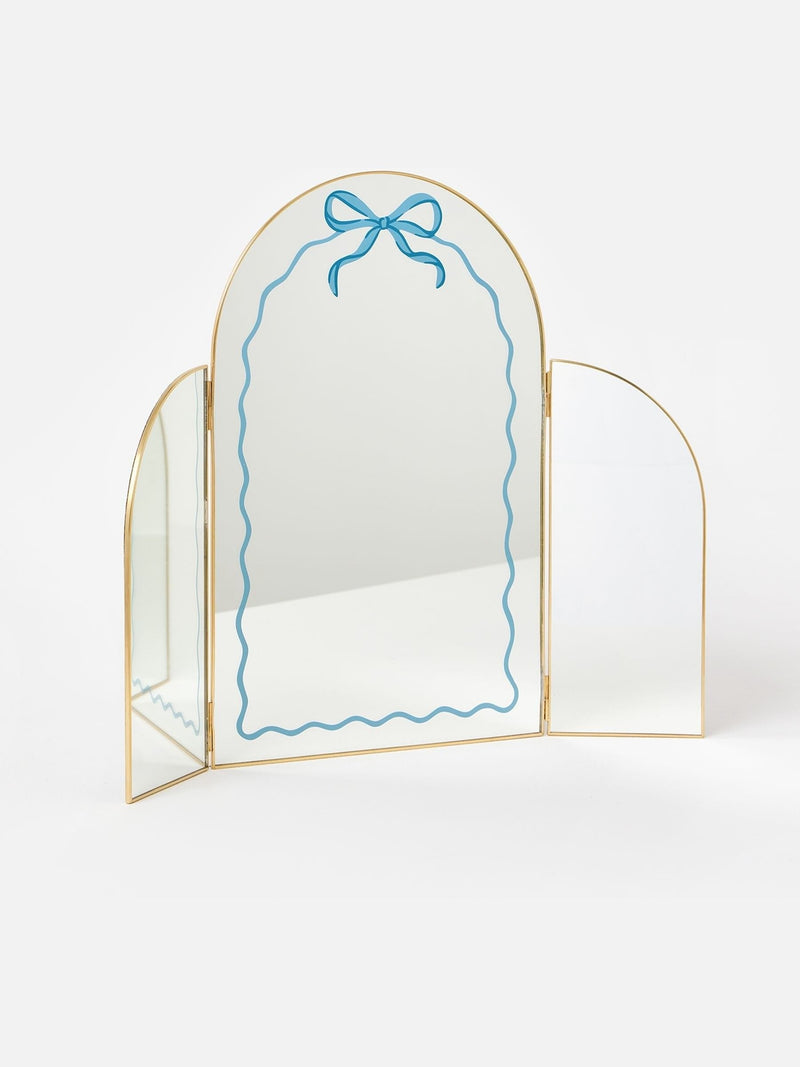 Oliver Bonas gold bow arch mirror 37cm, imported from the UK