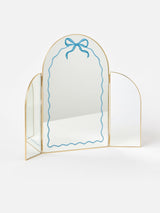 Next Oliver Bonas Gold Bow Triple Arch Dressing Table Mirror 37cm Height- Buy online at McGrocer