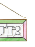 Oliver Bonas Pink Salut glass wall art, imported from the UK