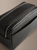 Black Signature Leather Washbag premium toiletry bag (British brand)