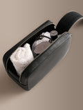 Black Signature Leather Washbag premium toiletry bag (British brand)